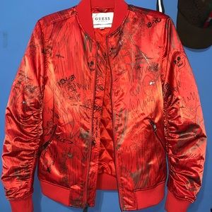 Guess Red Bomber Jacket